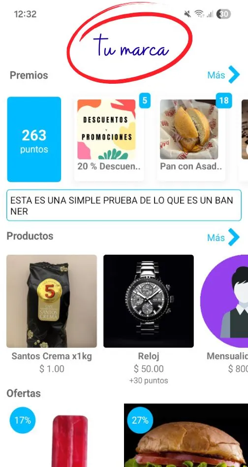 Captura de pantalla de la App Marca Blanca